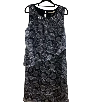 Noni B Womens  Size 12 Midi Dress Navy Blue / White RRP $129.99 