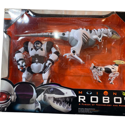 RARE VTG 2004 / 2005 WowWee Robonetics ROBOSAPIEN ROBORAPTOR & ROBOPET