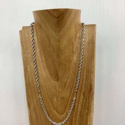Emma Page Vintage Womens Necklace Silver Tone Twist Chain