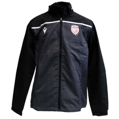 Perth Glory FC Macron Sportswear rain jacket ( Mens  Size M Raincoat Black  / Grey / Pattern ) (B23)