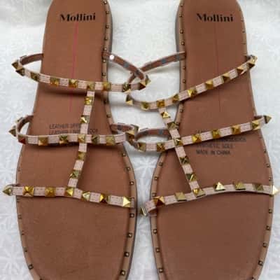 Mollini Womens  Size 41 Flats Brown / Gold 