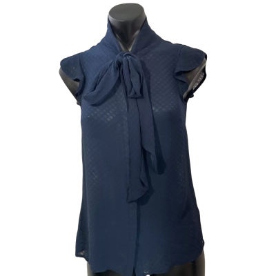 Portmans Womens  Size 6 Short Sleeve Shirt Navy Blue 
