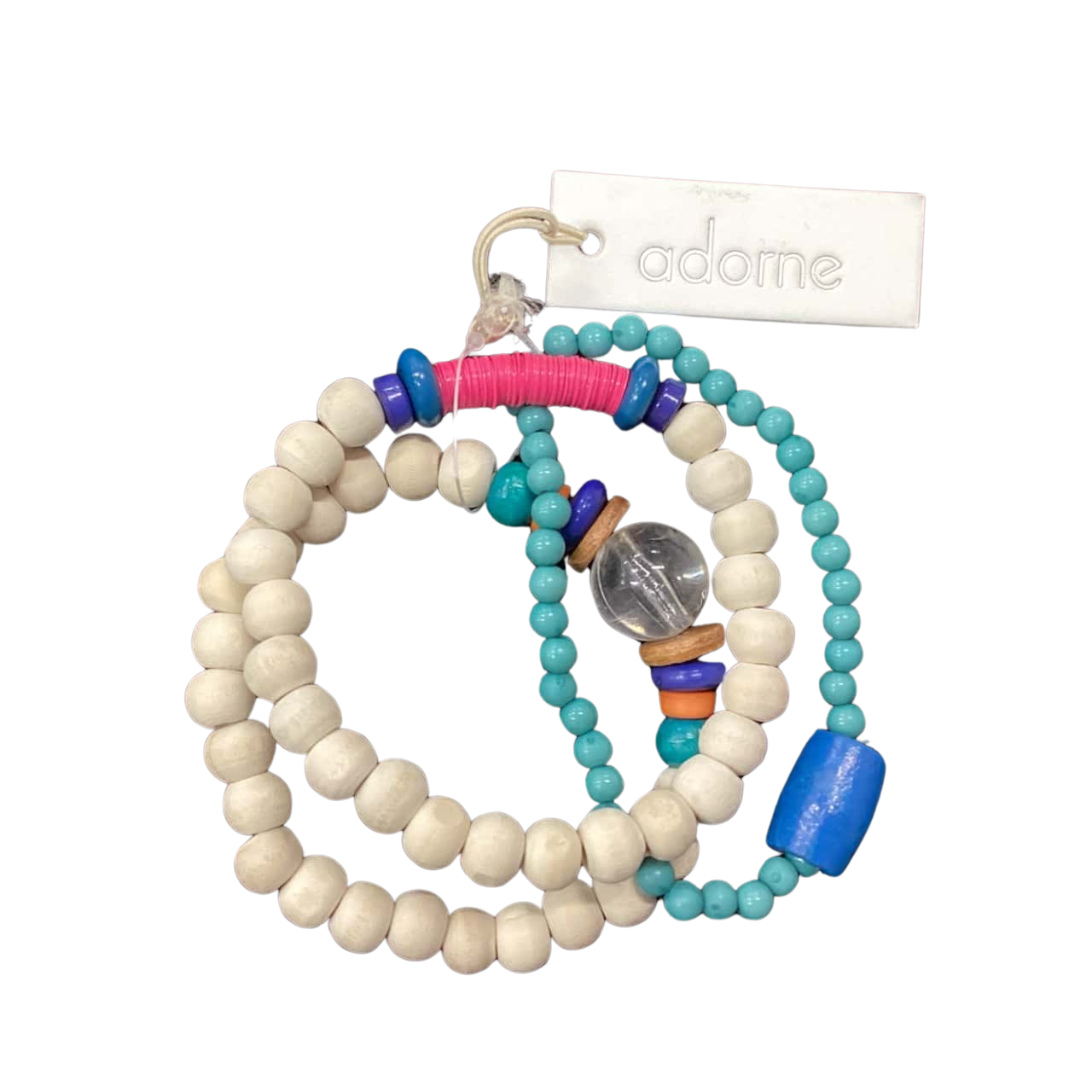 Adorne Set Of 3 Bracelets Cream / Multicoloured