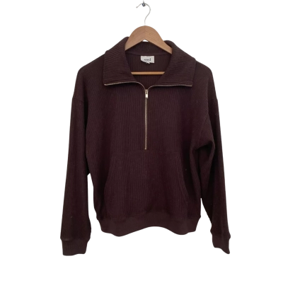 Seed Heritage Womens  Size S Quarter Zip Jumper Brown 