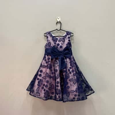  Kashabeier Girls Princess Dress Size 6  Blue Lace over pink 