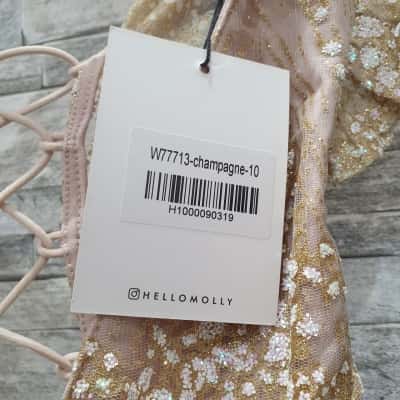 HELLO MOLLY Womens  Size M Maxi Dress Gold 