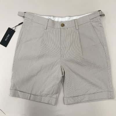 Brand New - Politix - Mens 100% Cotton Jackman Shorts - Size 30 - Tan (RRP $129)