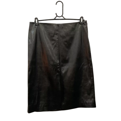 Witchery Size 12 Leather Skirt Black  
