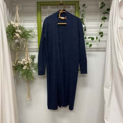Trenery Womens Longline Alpaca Wool Mix Cardigan Midnight Blue 
