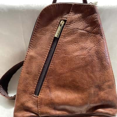  Womens Cross Body Bag Brown Leather DESIGN OF ITALY 