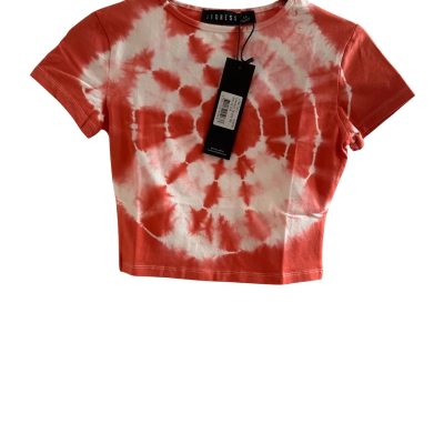 Lioness Womens  Size XS Short Sleeve Top Pattern / Red / White 