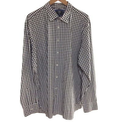  Mens  Size XXXL Checked Shirt Black  / Blue / Off White 