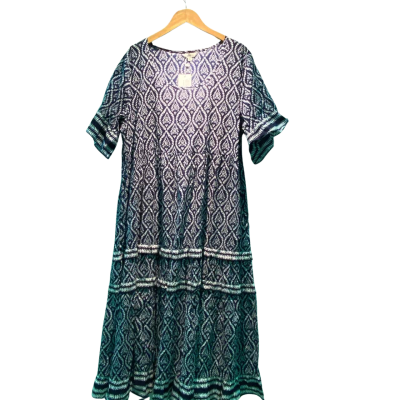 Adrift Womens  Size XL Maxi Dress Blue / Floral / White 