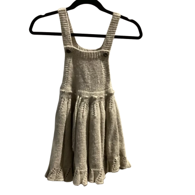  Hand Made Knitted Dress Kids Aprox Size 6 .Brown 68 cm from shoulder to hemline  60 cm Waist
