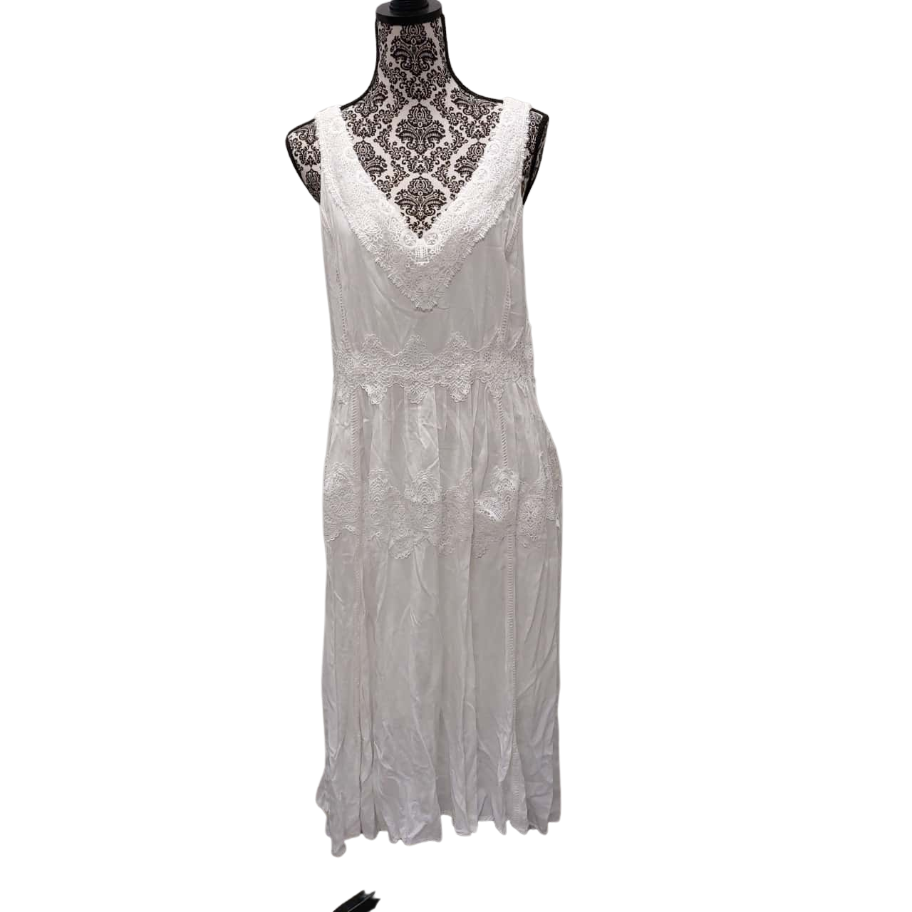 Crossroads Womens Size 14 Maxi Dress / Sleeveless Dress White (s) Crossroads Womens Size 14 Maxi Dress / Sleeveless Dress White (s)
