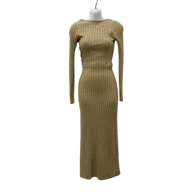 Lioness Womens  Size S Long Sleeve Dress Beige 