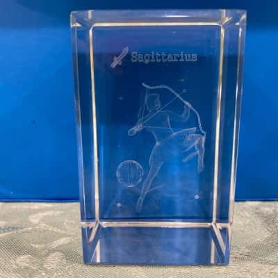 3D Laser-etched Crystal Block (Sagittarius)