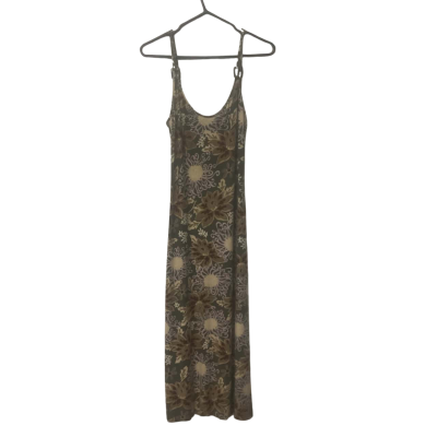  Womens Finch Swim Size 10 Shoestring Strap Dress Beige / Green / Pink / Pattern / Floral 