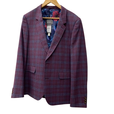 Kenji Burgundy Casino Royle Blazer XL 