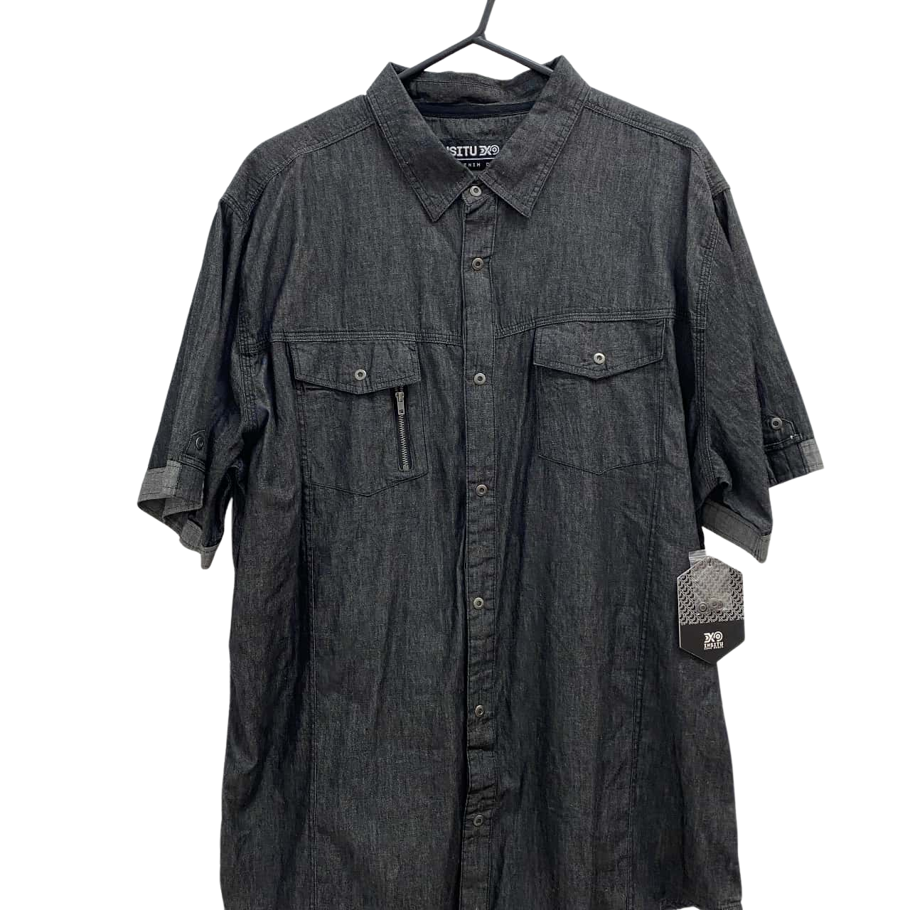 Insitu Charcoal Denim Shirt. Size XXL. New with tags