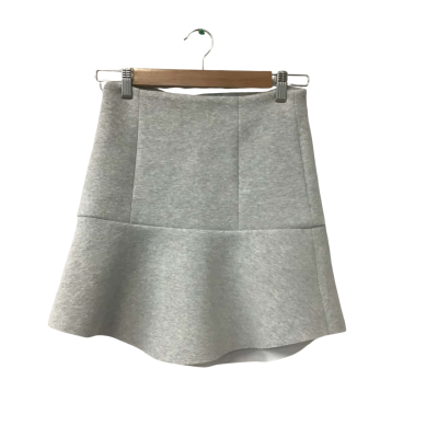 Kookai Trumpet Hem Mini Skirt Size 6 Grey Cotton Blend