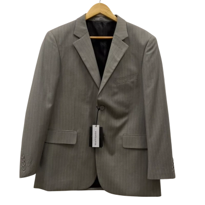 Nathan Morgan Mens Size 40 Wool Blend Blazer Grey / Striped RRP$349