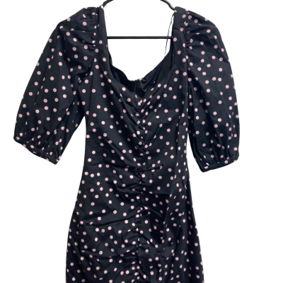 Zara Womens  Size M Babydoll Dress Black  / Pink  / Polka Dot 