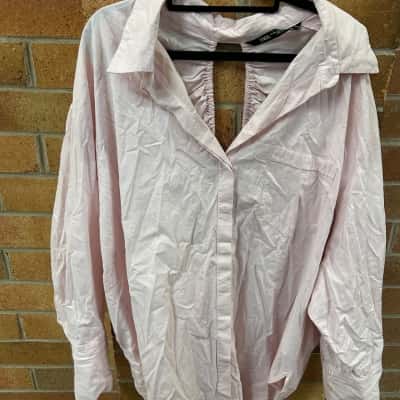 Zara Womens  Size XXL Long Sleeve Shirt Pink  