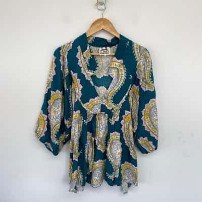 Jaase Colourful Floral Blouse Top  Size 16