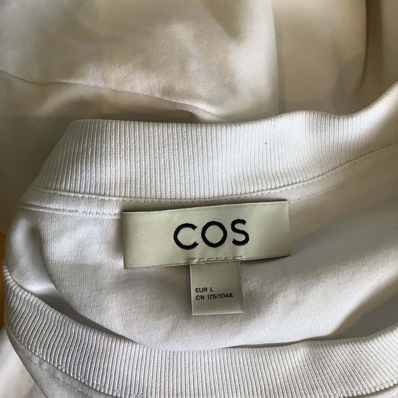 COS Women's Size L Long Sleeved Cropped T-Shirt White (s) - Used Very ...