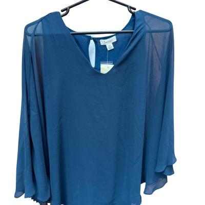 beme Women’s Size XS - 3/4 shirred cuff top Sleeve - Teal 