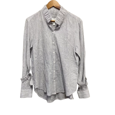 Viktoria & Woods Womens  Size 8 Long Sleeve Shirt Blue / Striped / White RRP $290