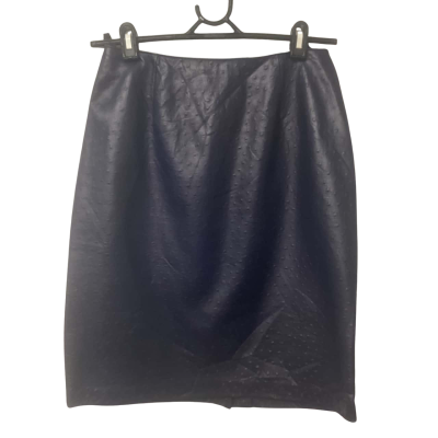  Womens  Daniel Size 6 navy blue Leather Skirt 