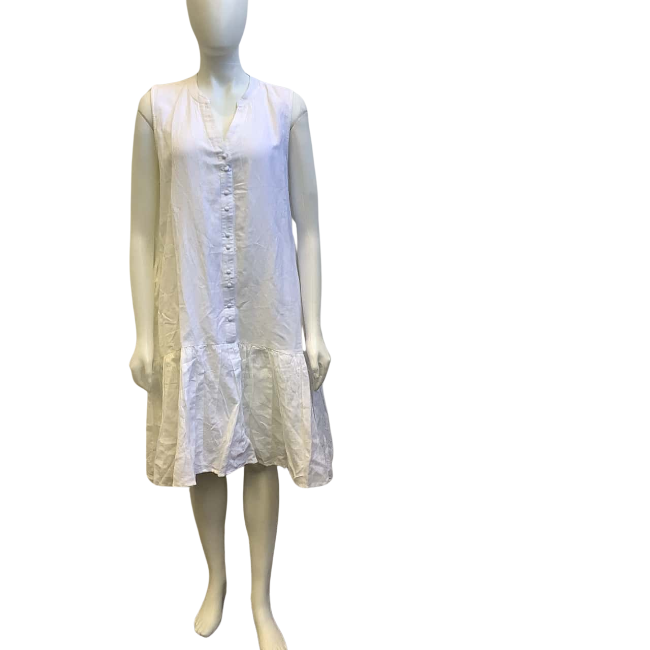 Brand New Foxwood Womens Size 14 Linen Blend Dress White (s)
