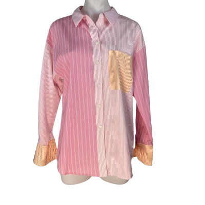 Sportsgirl - Pinks Striped Shirt (Size 10)