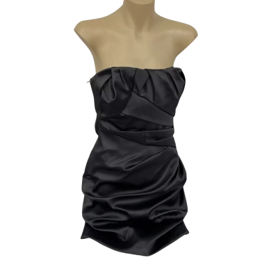 Karen Millen Gun Metal Strapless Party Dress in Size UK 12