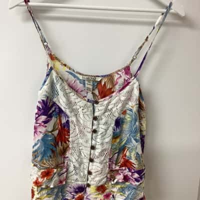 Billabong Womens  Size 10 Shoestring Strap Top Multicoloured 