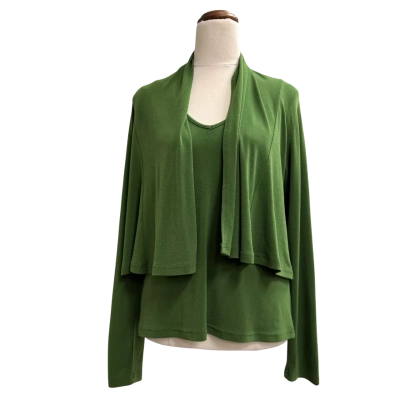 Scandals Womens 2 pace Top Set Size 10 Green 