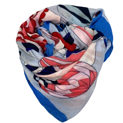 Womens Kate Spade One Size Size Scarf Blue / Navy Blue / Pink  / White 