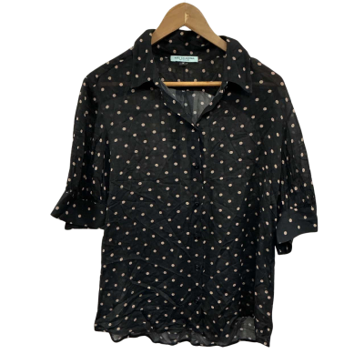 Kate Sylvester Womens Size M Button Up Top Black  