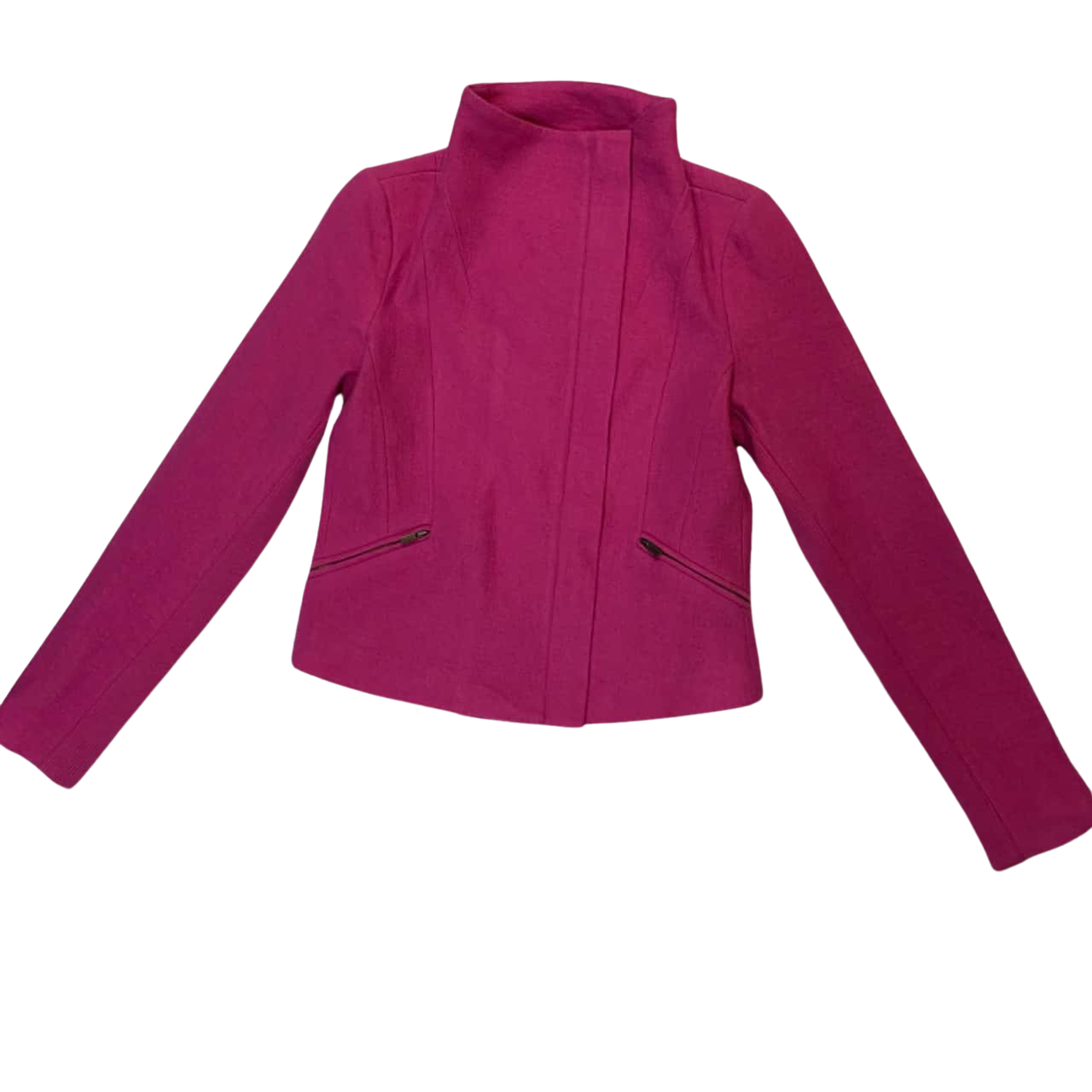 Marcs Size 8 Hot Pink Short Zip Front Short Wool Coat (s)