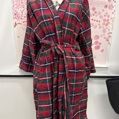 Peter Alexander Womens  Size L Checked / Green / Red Dressing Gown