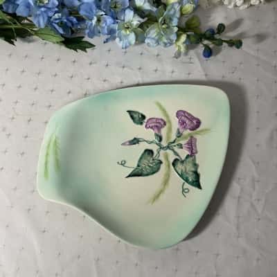 Vintage Carlton Ware Hand-painted Purple Convolvulus Porcelain Serving Plate