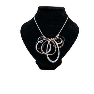 Tri Color Gold/Silver Tones and Gunmetal Chain