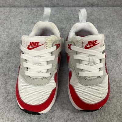 Nike Air Max 1 EasyOn Toddler US Size 6.5 Grey / Red / White 