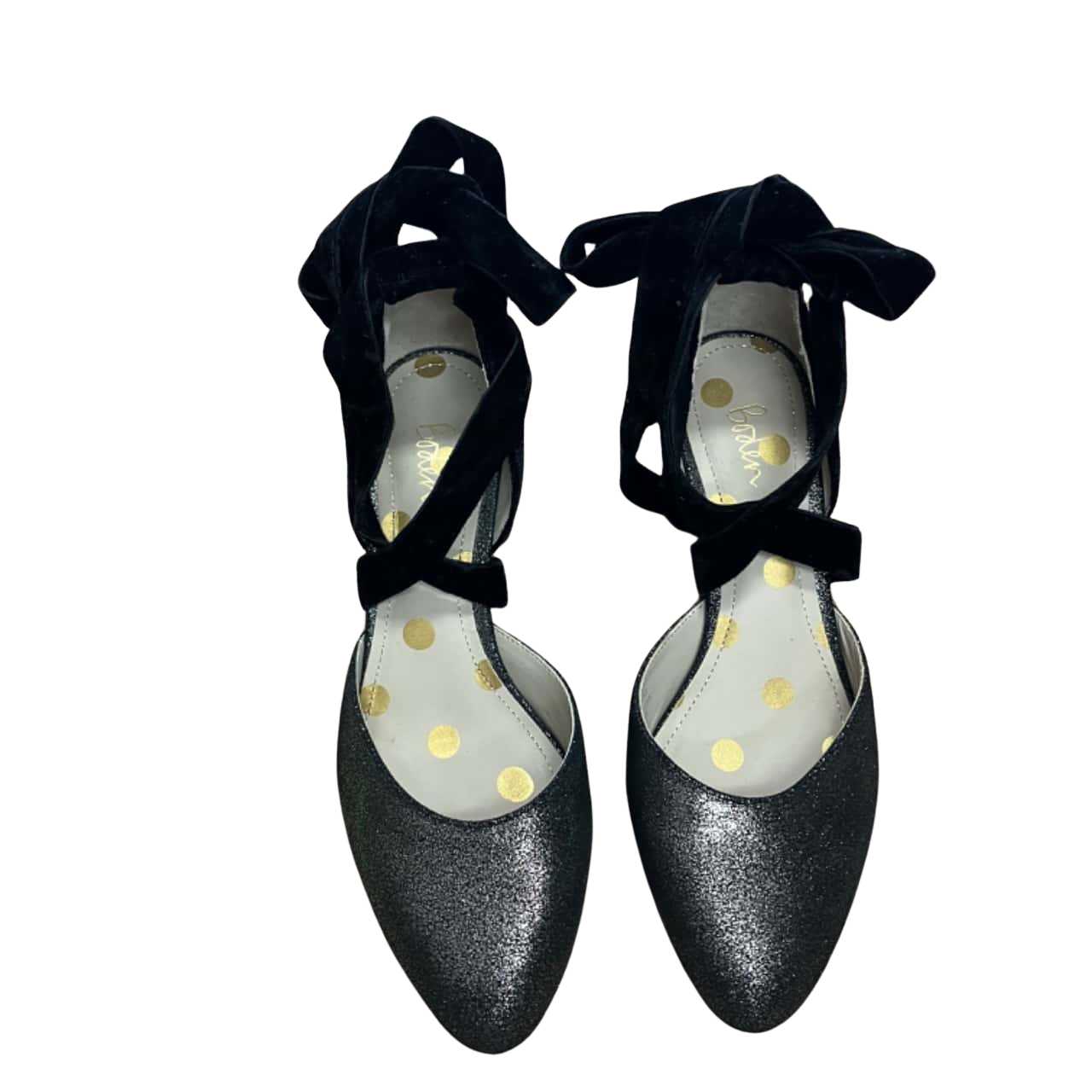 Boden Dorsay Ankle Wrap Heels Size 38 Black / Gold (s)