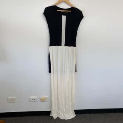 Billion Dollar Babes Black White Short Sleeve Maxi Dress Size XL 