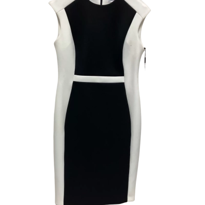 New with Tags Calvin Klein Womens  Size 8 Sleeveless Dress  Black  / White 