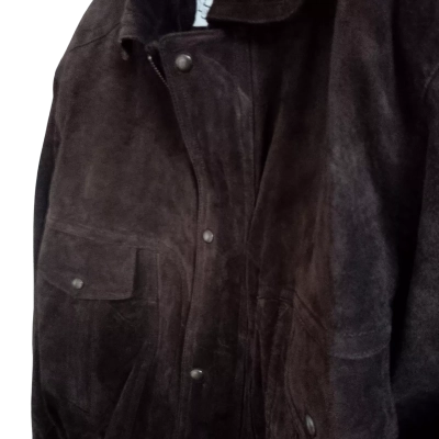  Mens Saddlery Suede Jacket Size L Brown 