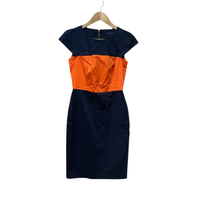 BNWT French Connection Womens Size 10 Navy Blue / Orange Dress RRP $199.95
